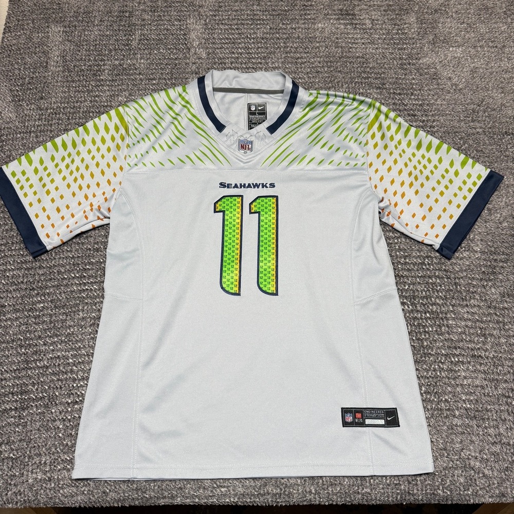 Nike NFL Seattle Seahawks Smith-Njigba 11 Mens L Jersey Dri-FIT Gray‎ Multicolor